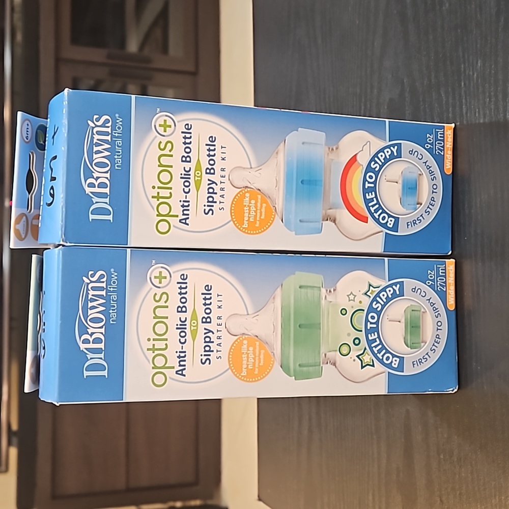 2 NEW Dr. Brown’s Natural Flow® Anti-Colic Options+™ Wide-Neck Sippy Bottle